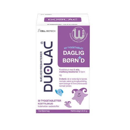 DUOLAC Daglig Børn+ D 30 stk, Helse & Madvarer, Ingredienser, Mælkesyrebakterier