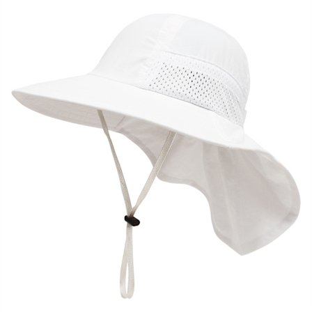 Vit - 46-50CM - Baby Solhatt Flicka Pojke Halsmössa Skydd Barn Hinkhattar Andningsbar Baby Flicka Strandhatt Småbarn Sommarhatt