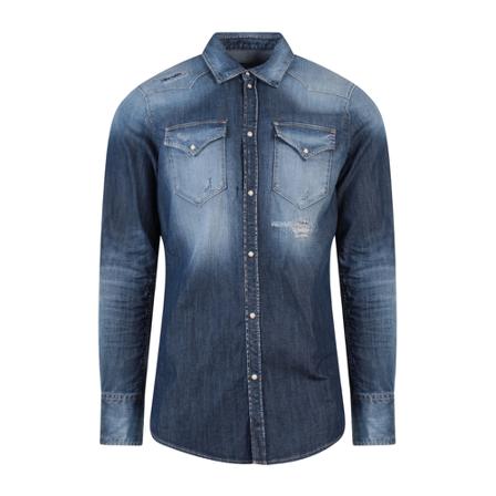 Dsquared2 - Skjortor - Blå - Herr - Storlek: S, Herr, Storlek: S
