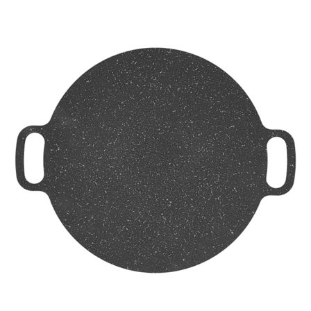Koreansk Grillpanne Non Stick Belegg Rund BBQ Stekeplate Jern for Innendørs Utendørs Matlaging 25cm / 9.84in