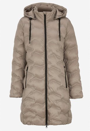 Cellbes of Sweden - Jakke med hette i mørk beige for damer i størrelse 42/44
