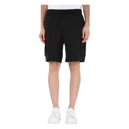 Armani Exchange, Cotton Bermuda Zwart, Heren, Maat:XS