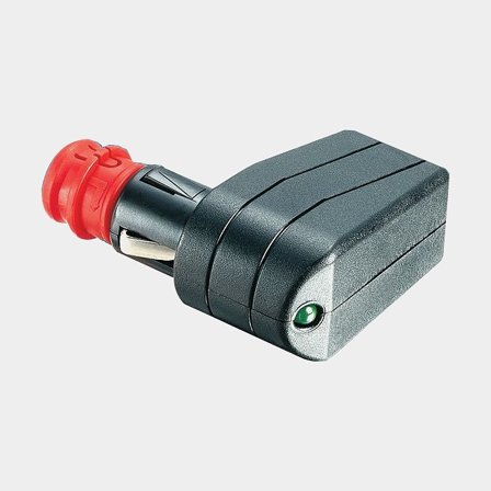 Fiche pour prise allume-cigare Pro Car, 12 / 24 V, 7.5 A, coudée, convient pour câble 2.5 mm², avec articulations