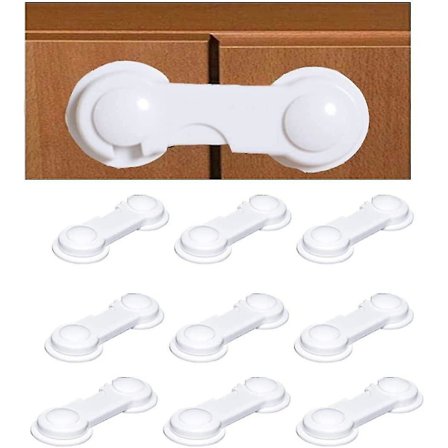 10-pack skåpslås för barn, gqc justerbara barnsäkerhetsspännlås enkla