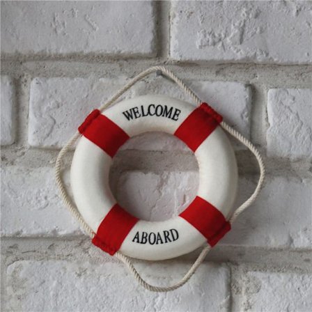 1 stk Velkommen ombord Nautical Life Buoy Ring Boat Wall Hangin