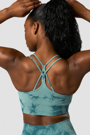 ICANIWILL - Define Seamless Tie Dye Sports Bra Teal - Dame - ICIW