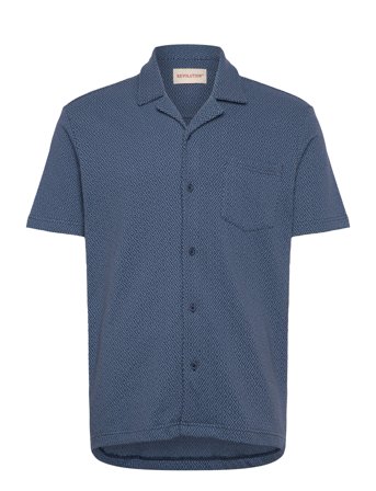 Revolution | Jaquard Short-Sleeved Cuban Shirt | S
