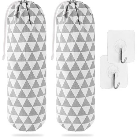 2 stk. Plastikposeholder, Genanvendelig Plastikposearrangør Væghængt