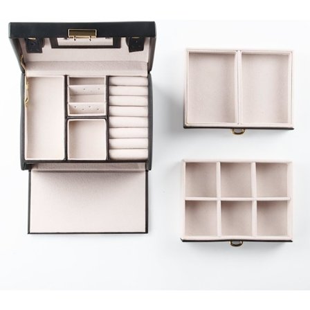 Smyckeskrin - Smyckeskrin för klockor, ringar och kedjor - med flera fack