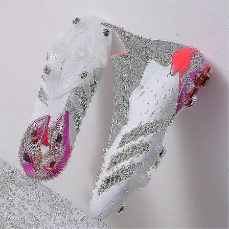 Falcon Fotballsko Lange Negler Voksne Studenter Knuste Negler Spill Treningssko-WELLNGS X118 FG GREY 39