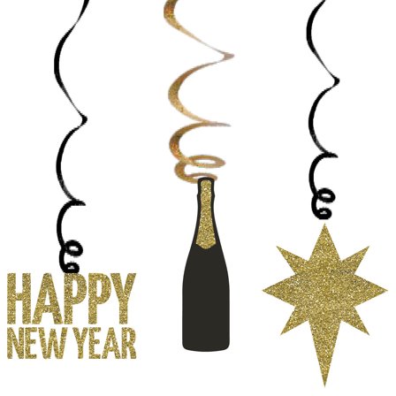 Hængende Nytårspynt 3-pak