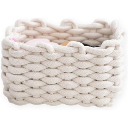 1 st Korg 20 x 15 x 12 cm Bomullslagring Dekoration för Hyllor och Kök Förvaring Toalettpappersförvaring för Sovrum, Badrum, Makeup