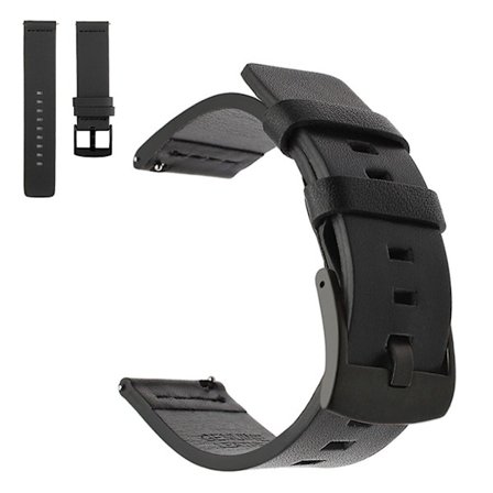 ægte læder rem til Seiko, Suunto and Sony watch - sort