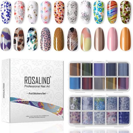 40 Roll Nail Art Foil Stickers Ark Nail Art Foil Nail Sticker Tips Cover