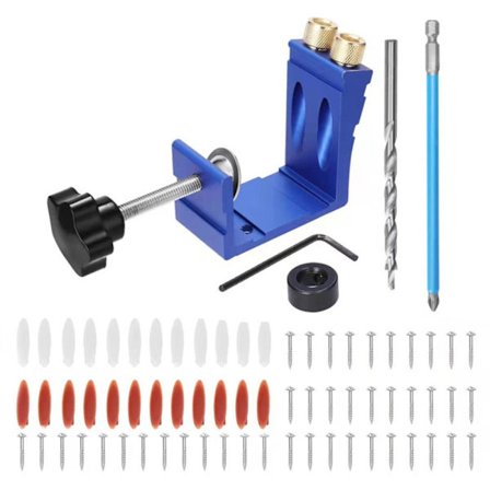 46ST/ Set Pocket Hole Jig Snedhålssökare BLÅ Blue