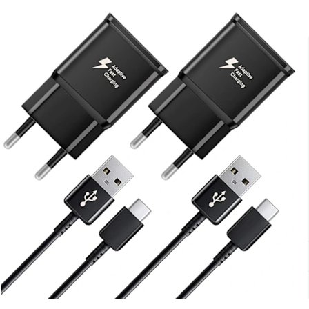 stk. hurtigoplader, 1,5 m kabel, kompatibel med Samsung Galaxy S22 S21 S20 S8 S10 S9 Plus Note 7 8 9 10 A53 LG, HTC