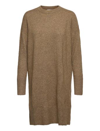 Vioaly L/S Crewneck Knit Dress/Su/Pb Kort Kjole Brun Vila