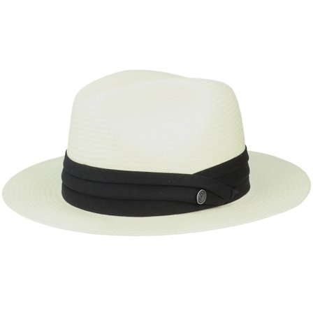 Jaxon & James - Toyo Safari Straw Ivory/Black Fedora Fedora Beige Hat - @ Hatstore