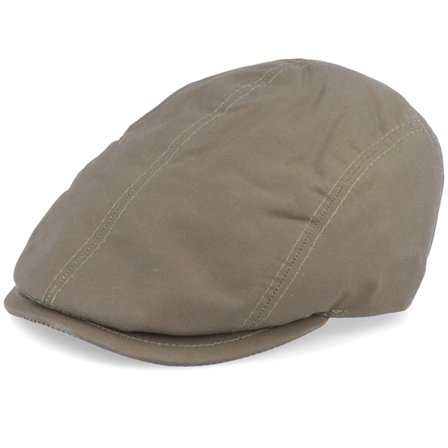 MJM Hats - Groen flatcap Cap - Daffy 3 Wax Cotton Green Flat Cap @ Hatstore