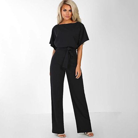 Dame Jumpsuit Casual Vida Ben Dame Kveld Fest Lang Playsuit Black