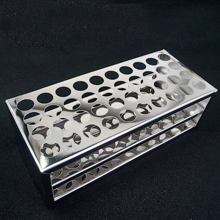 40 reiän ruostumattomasta teräksestä valmistettu koeputkiteline 17,5 mm halkaisijaltaan