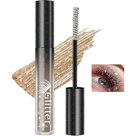 Glitter Mascara, Färgglad Vattentät Mascara, Multi-Användning Glittrande Diamant Skimmer Mascara, Voluminös Förlängande Ögonfrans Mascara