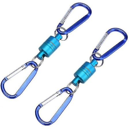 2 stk. Fiskeredskaber Aluminiumskal, Stærk Magnetisk Fluestangsnet Udløserholder