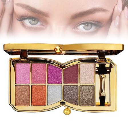 Øjenskyggepalette, 10-farvers glitter makeup sæt, glitrende shimmer langtidsholdbare skygger til fest og specielle lejligheder (#01)