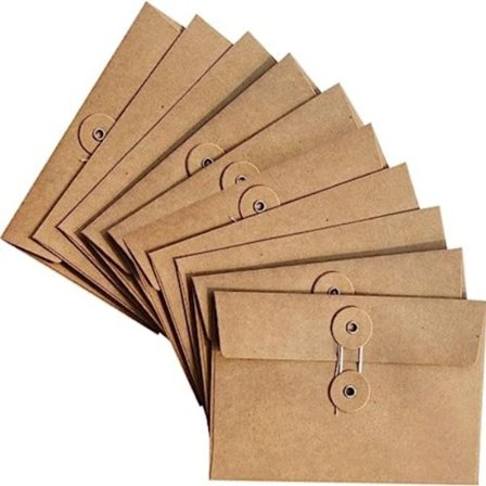 10 STK Vintage Kraft Paper Konvoluttlommer Brun
