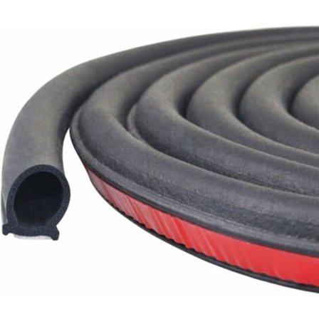 Kumitiiviste oven tiivistysnauha auton oven tiiviste yleismallinen itseliimautuva oven suojus suuri D-muoto (18 m, musta)--.pa