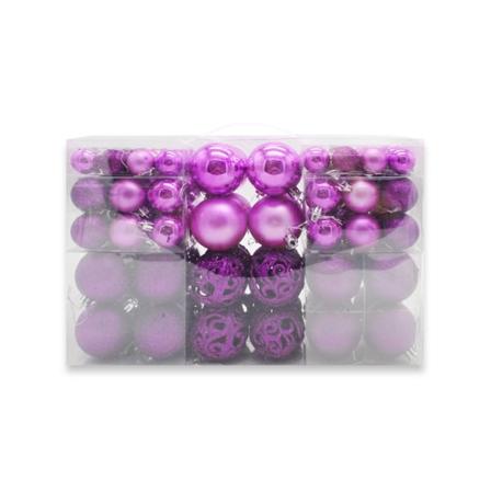 Julgran plastkula dekoration hänge (Ljuslila) 100 stycken Light purple