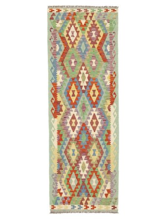 Kelim Afghan Old Style Vloerkleed 85X245 Tapijtloper Donkergroen/Donkerrood Wol, Afghanistan