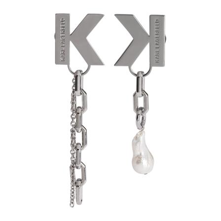 Karl Lagerfeld, earrings K/Metal Szary, Kobieta, Rozmiar: ONE Size