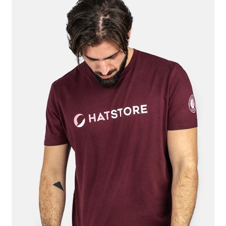 Hatstore - Rood Clothing - Dark Cherry Pink/White T-shirt @ Hatstore