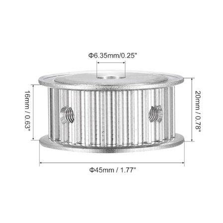 5M 25-tänders kuggremskiva Synkront hjul 6,35 mm 6,35 mm