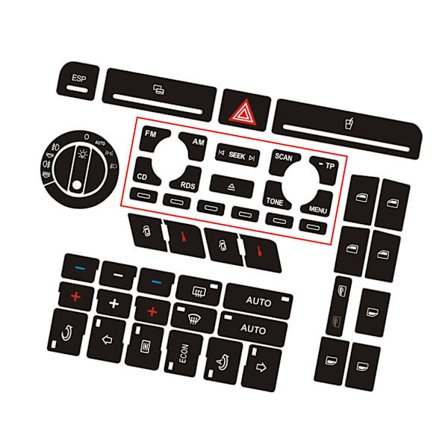 Knappreparationsdekal för B6 B7 Biltillbehör Enkel Installation