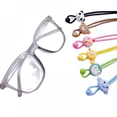 6 ST Tegneserie Halsrem Elastisk Nylon Barnebriller Kjede Ch