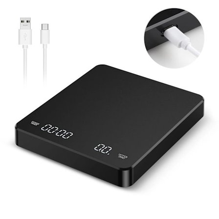 USB-uppladdningsbar köksvåg Högprecisionskaffevåg med timer 3kg/0,1g