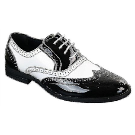 Miesten nauhalliset kiiltonahkaiset brogue-kengät, klassiset 1920-luvun kiiltävät nahkakengät - yvan