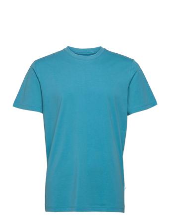 Slhnorman180 Ss O-Neck Tee S T-shirts Short-sleeved Blå Selected Homme