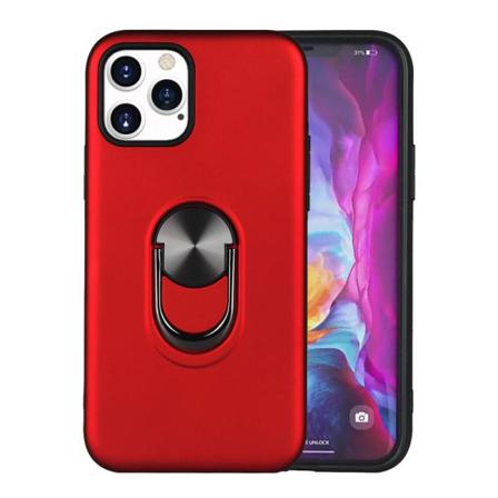 Iphone 12 / 12 Pro - Hybrid Ring Skal - Röd Red Röd
