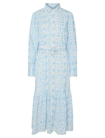 YAS Yasvips Ls Long Shirt Dress S. - Blue - 36