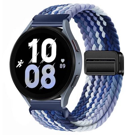 20mm 22mm Flätat Nylonarmband kompatibelt med Samsung Galaxy Watch 6 5 4 Magnetiskt Armbandsbälte Huawei Watch 4 Pro/GT3 Pro Amazfit GTR4 Band