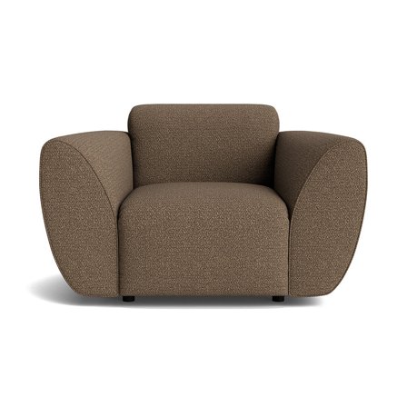 Wednesday Sessel in Raisa Braun, moderner Polstersessel mit strukturiertem Stoffbezug, komfortable Sitzgelegenheit für Wohnzimmer, 78cm