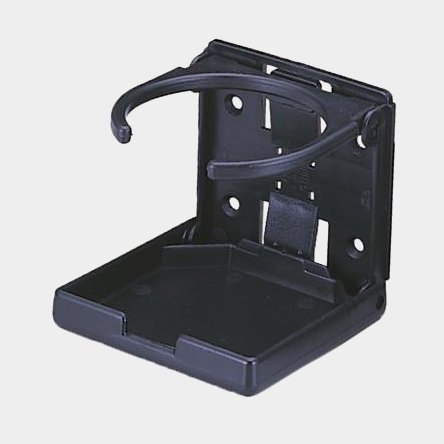 Burkhållare plast utfällbar svart