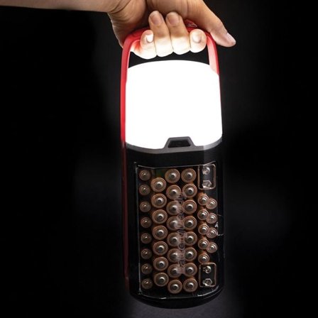 Battery Daddy Lanternebatteriopbevaring med LED-lanterne / batteriorganisator med batteritester / batteriboks til AA AAA og 9V