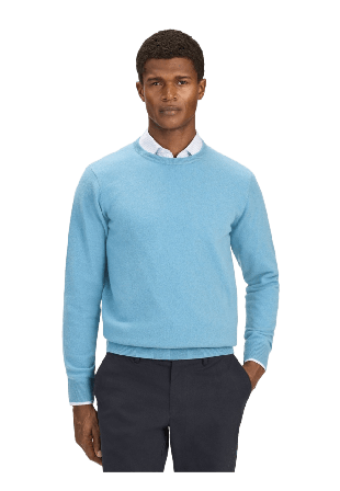 John Henric Pure Cashmere Crew Neck Sweater (franke) Tröjor Herr Blå L