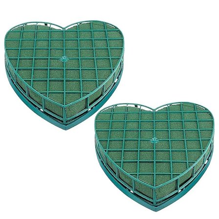 2 stk. Blomsterskum Hjerteformet Blomsterholder Med Blomsterskum Til Bryllupscenterpiece Fest Bilbord