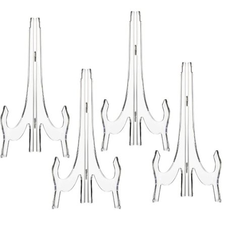 4 stk Transparent skjermstativ i plast Gjennomsiktig oppbevaringsstativ