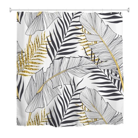 Duschdraperi 180x180cm, Bladmönster Enkel Vattentät Dusch